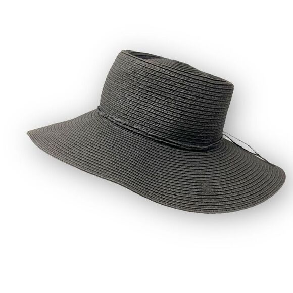 San Diego Hat Co. Four Buttons Black Paper Beach Sun Hat Women’s One Size OSFM - Picture 2 of 11
